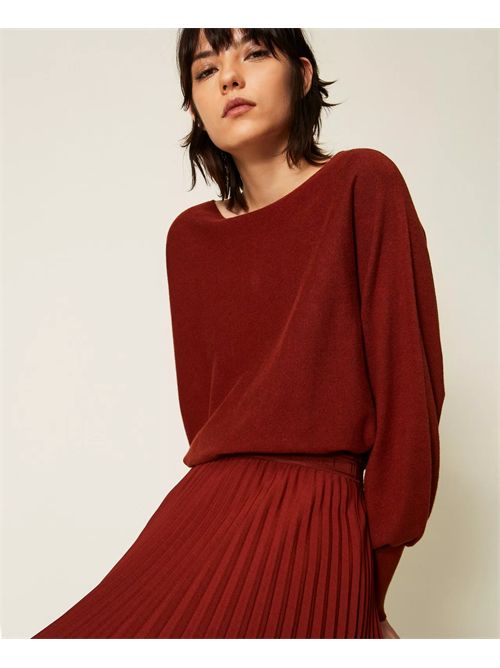 Abito lungo in maglia e crêpe plissé TWINSET | TP3250/06501